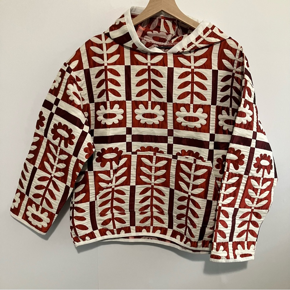 Women's Red Floral Quilted Jacket